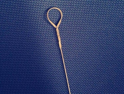 0.9x700mm Flanged Wire Heald  Nylon Covered With Welded Eyelet