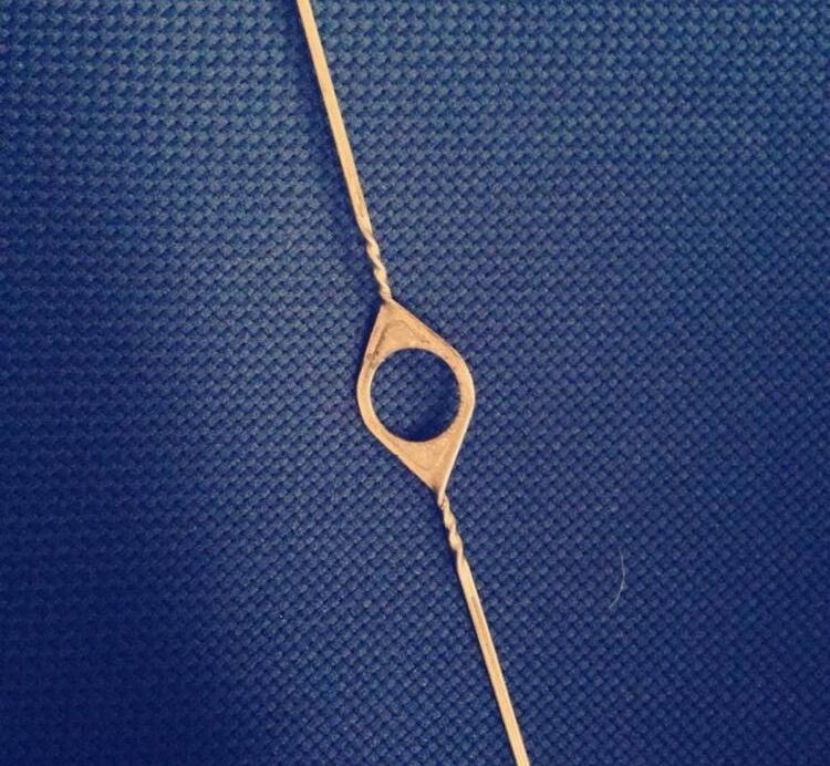 0.9x700mm Flanged Wire Heald  Nylon Covered With Welded Eyelet